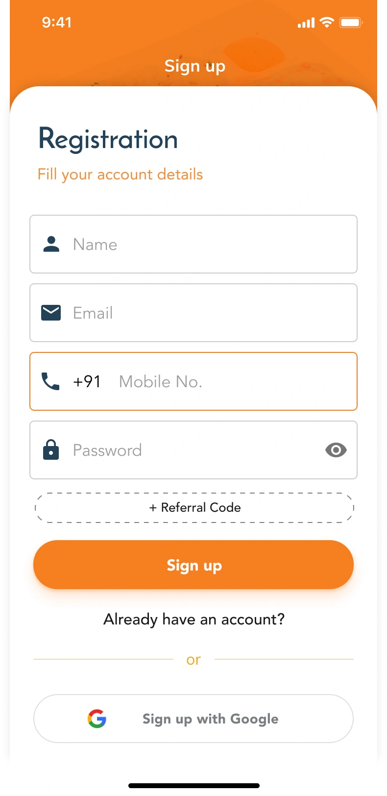 Cleany app screen 2