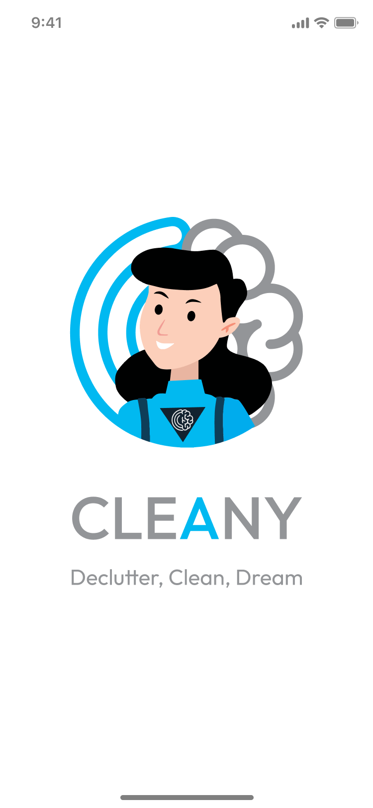 Cleany app screen 1